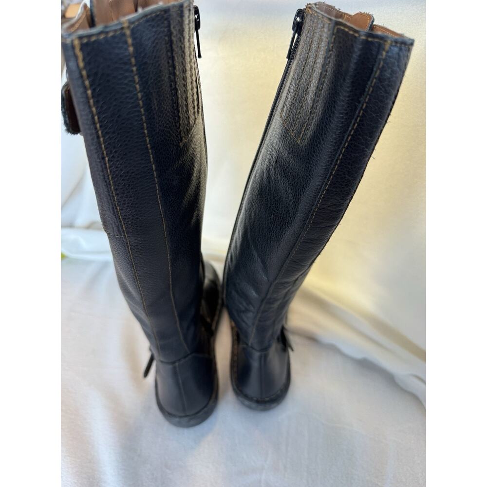 CABELAS Pebbled Leather Tall Knee Riding Boot Black Sz 8.0 - Picture 7 of 10
